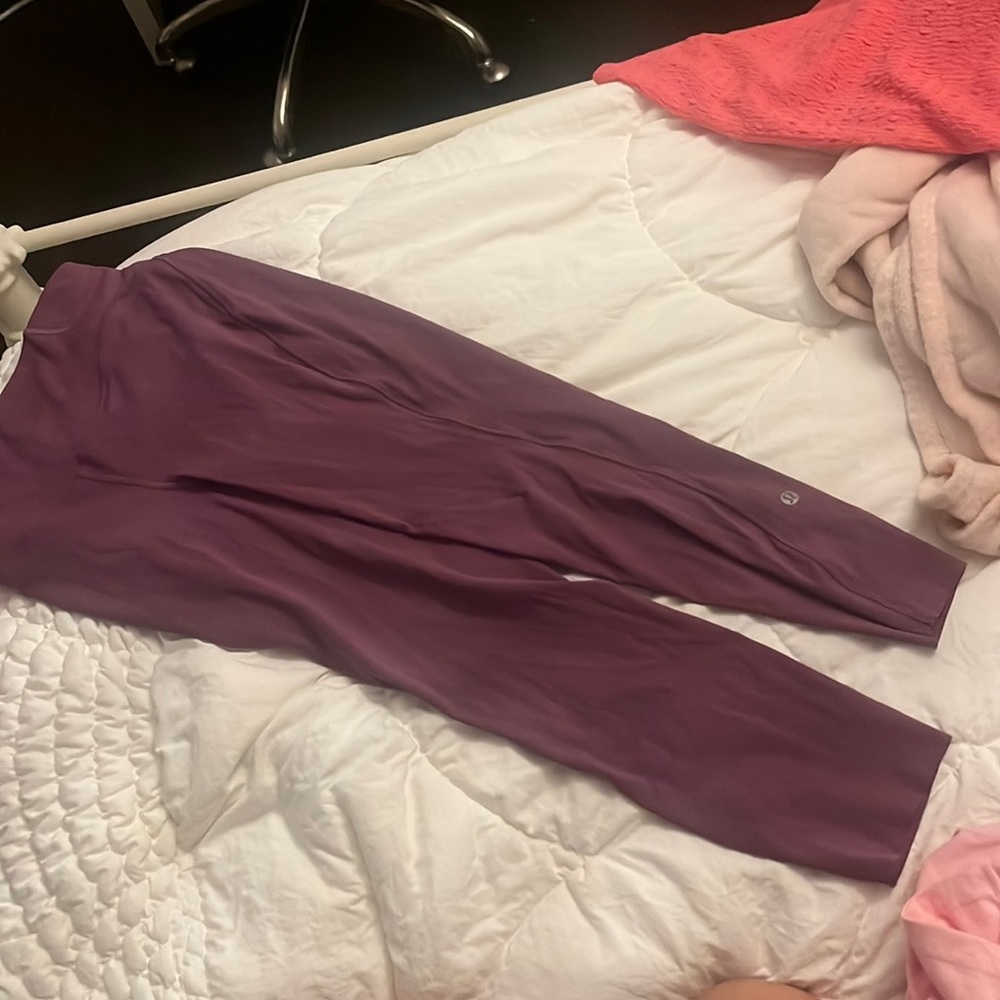 purple lululemon soft align leggings.
